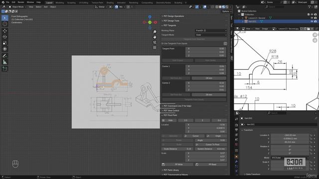 13 - Creating Mechanical Models with PDT - 3 -Circles and Finding Tangents