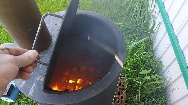 Дровяная печь для бассейна на отработке - первый эксперимент