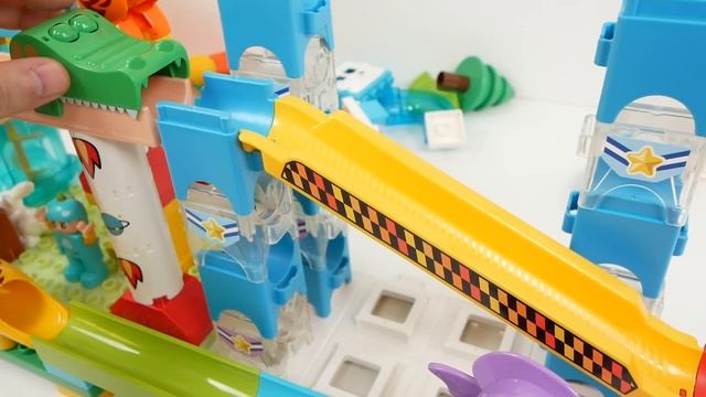 Веселая горка ЛЕГО Building Block ☆ Конструктор Marble Run ASMR -  VTech Marble Rush Corkscrew Rush