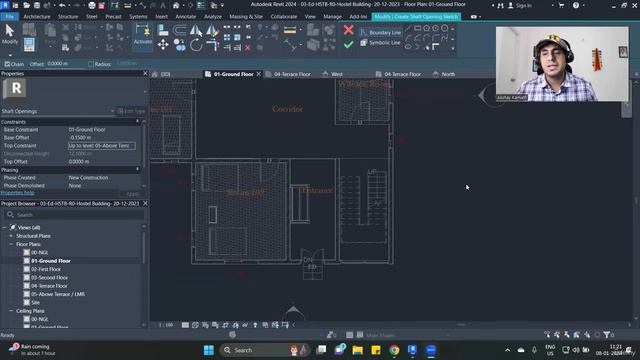 61. Creating opening in Staircase - Shaft Commands -WOW