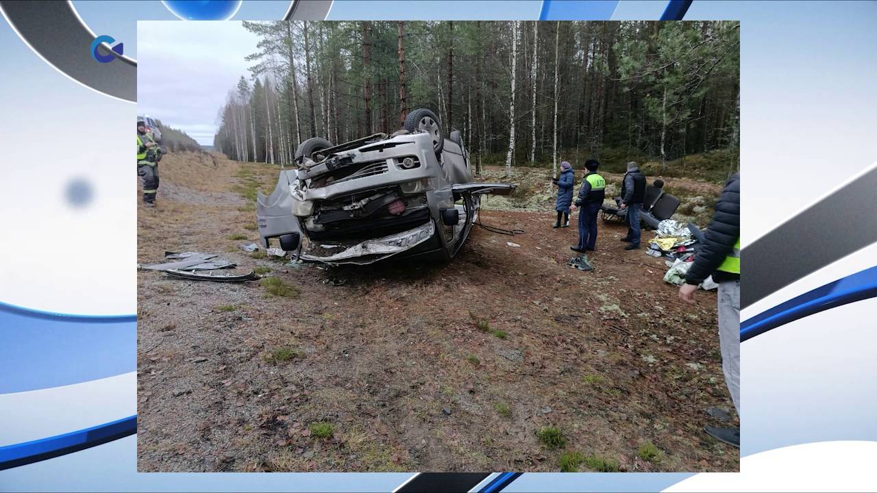 Микроавтобус с пассажирами перевернулся в Медвежьегорском районе