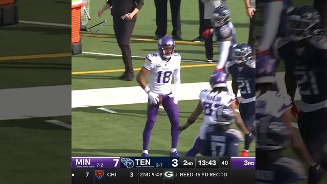 Justin Jefferson catches for a 31-yard Gain vs. Tennessee Titans