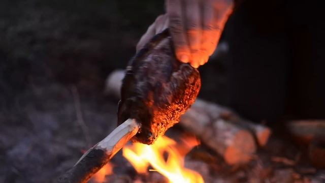 Bertran. 4 days bushcraft trip - beach and forrest, canvas tarp, reindeer skin, fatwood, spoon carvi