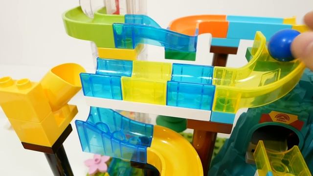 Крутые американские горки Building Block ☆ Конструктор Marble Run ASMR туннель с львами и динозаврам