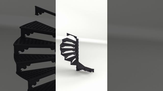 3d модель чугунной лестницы