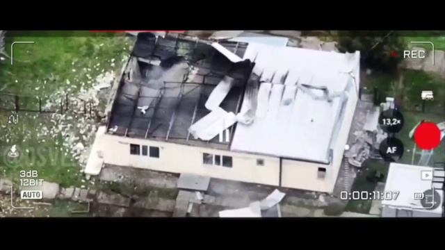 Поражение подстанции в селе Никольское ударом Х-39 ЛМУР и сброс боеприпаса с квадрокоптера на по...