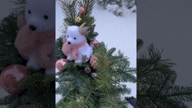 Новогодняя композиция из нобилис Мишка в короне