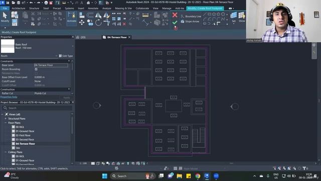 60. Creating Flat  Roof for G+2 Hostel Building