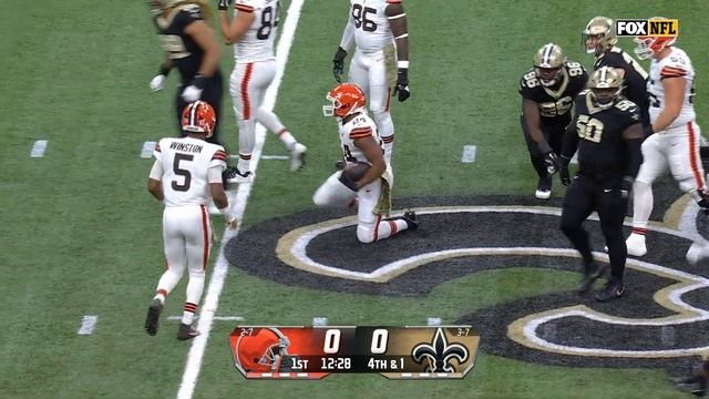 Saints defense stuffs Browns on fourth-and-1