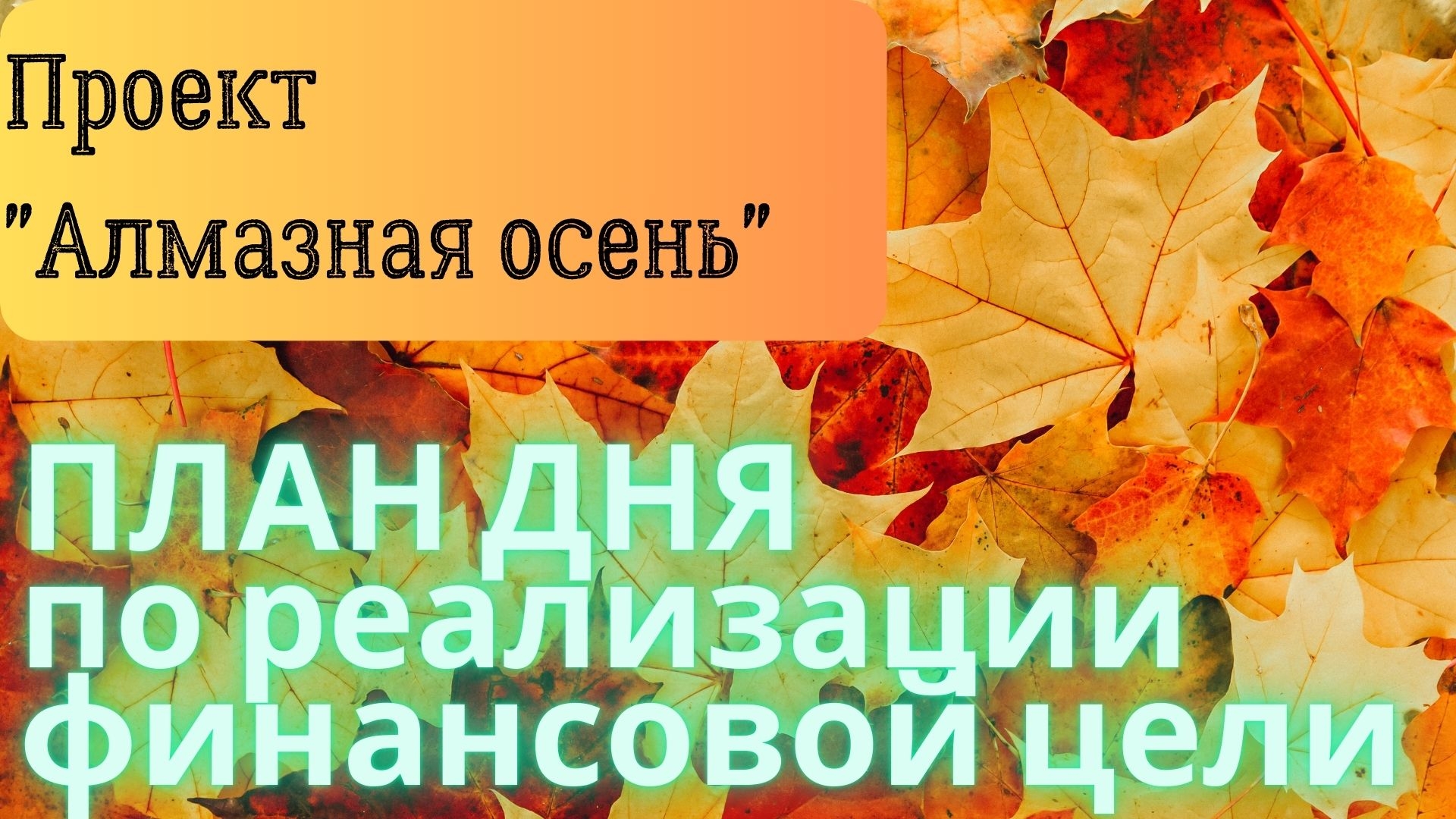 Алмазная осень | План дня по реализации финансовой цели
