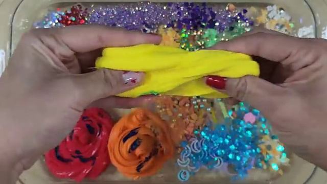 Радужные акулы!Смешивание слизи в случайном порядке! Видео слаймов ASMR