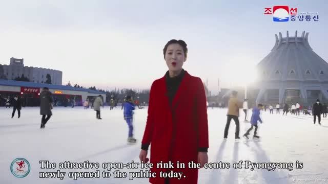 North Korea: Open-air ice rink