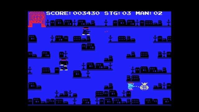 Bank Robbery / 銀行強盗 (MSX, 1983, Hudson Soft | Toshiyuki Sasagawa | Isamu Hirano)