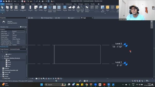 38. Commercial Building Curtain wall and 3D view - Assignment