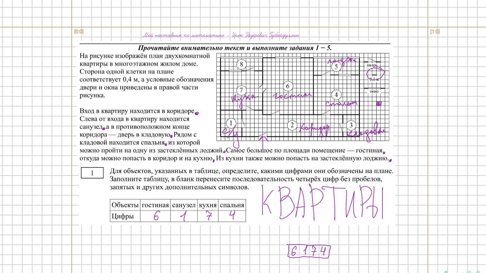 Вариант 21 (КВАРТИРА) - математика решу ОГЭ-2024-2025 учебный год