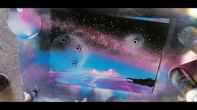 Рисунок Баллончиками: Галактика. Урок | Spray Painting: Galaxy. Art Tutorial