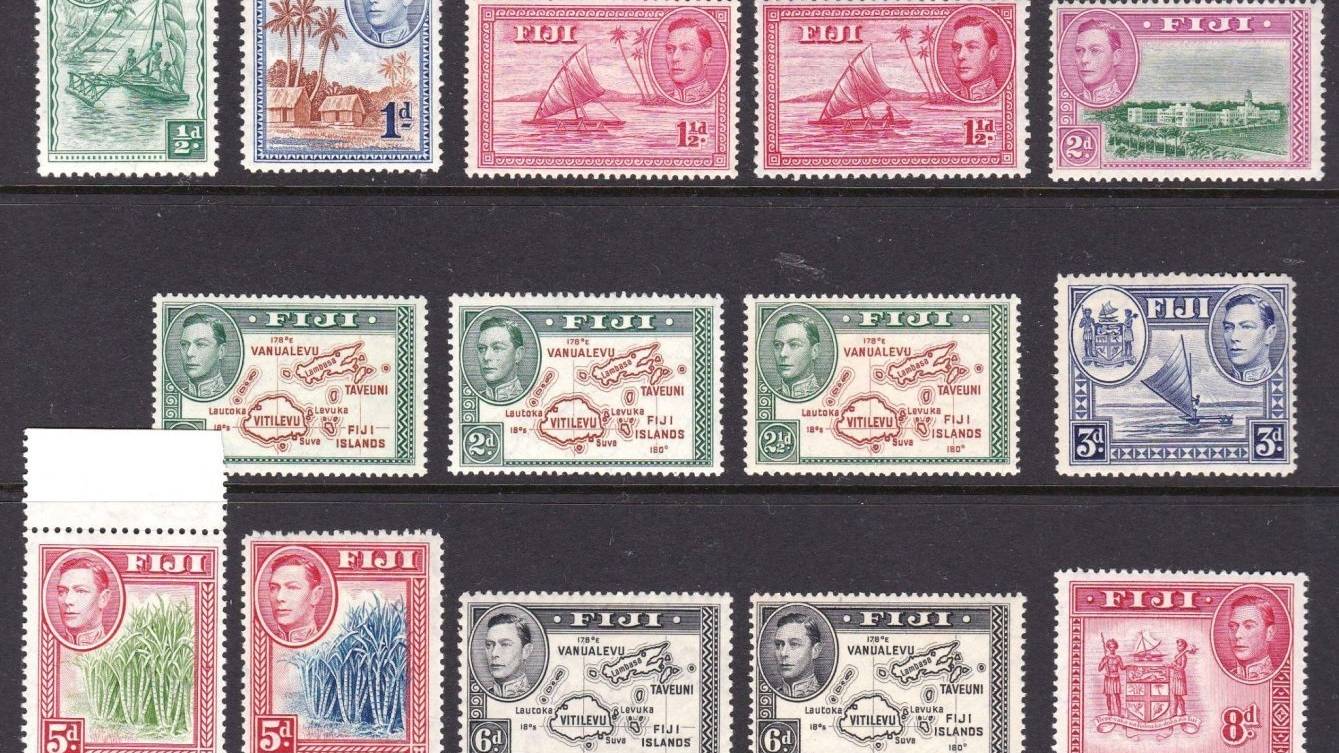 Обзор на распаковку почтовых марок с торговой площадки Мешок - Британской колонии - Фиджи 1938 года