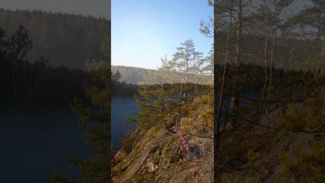 Карельский перешеек. Вид с Больших скал на озеро Ястребиное. Ноябрь 2007г #большиескалы #озеро.mp4