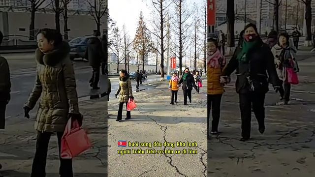 🇰🇵 Winter morning DPRK people go to work🕴️