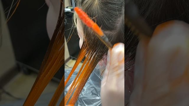 Окрашивание в шикарном рыжем оттенке