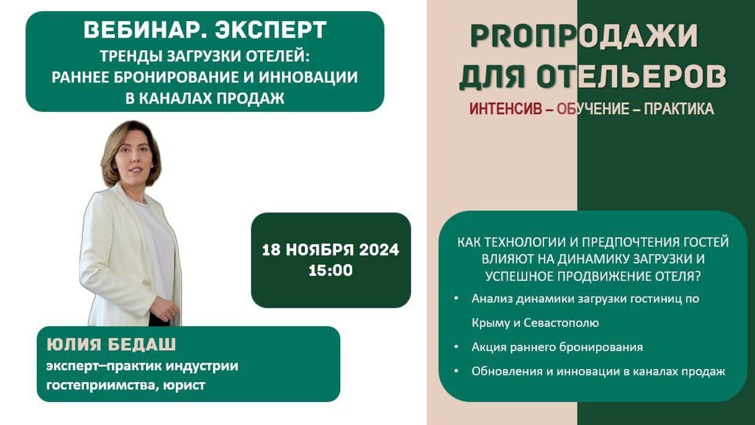 Тренды загрузки отелей. ИНТЕНСИВ "PROПРОДАЖИ ДЛЯ ОТЕЛЬЕРОВ"