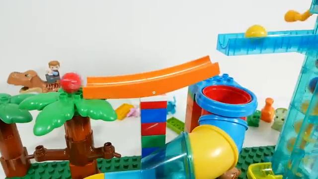 Конструктор лего - строительные блоки ☆ Marble Run ASMR  ☆ Динозавры и большие трубы