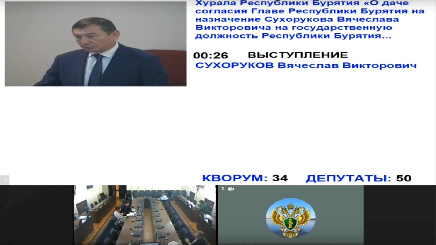 Очередная восьмая сессия Народного Хурала Республики Бурятия седьмого созыва, часть 2