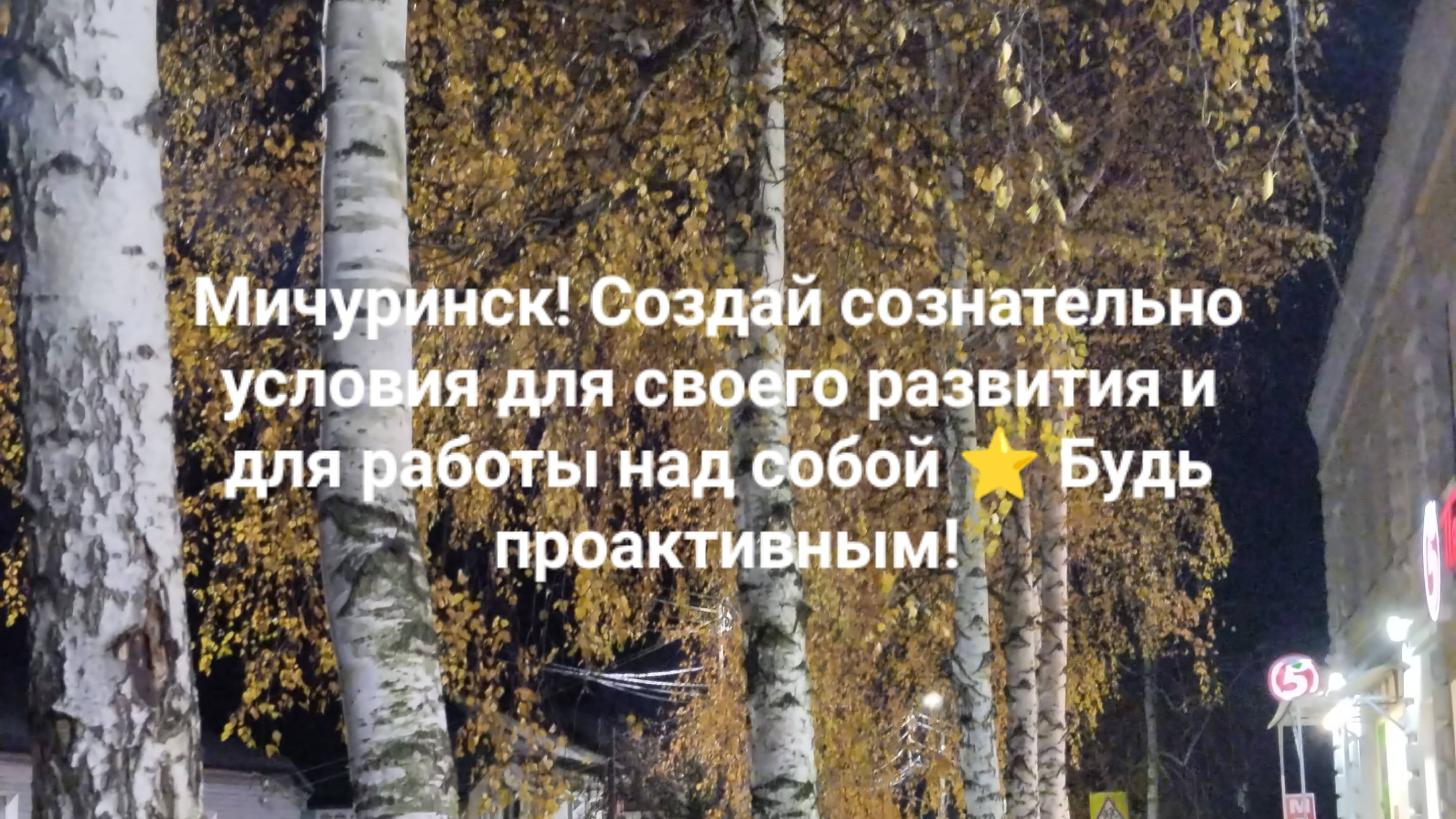 Мичуринск! Создай сознательно условия для своего развития и для работы над собой ⭐ Будь проактивным!