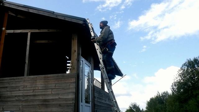 Монтирую Водосток на Веранде - Яблок нет - Осень 2021