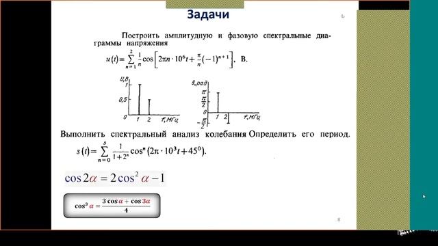 01. Радиотехнические цепи и сигналы. Практическое занятие №1 (04.09.2021) [5 семестр]