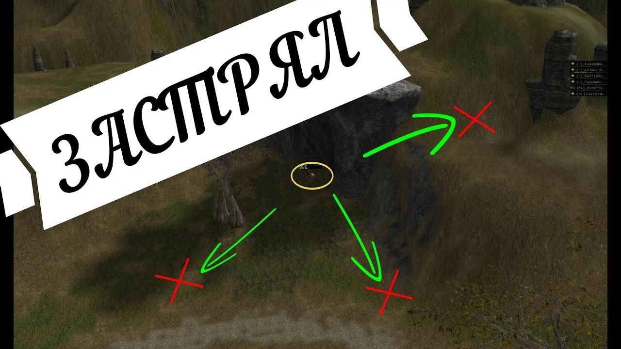 Персонаж застрял в текстурах. L2, Л2, Skryde.