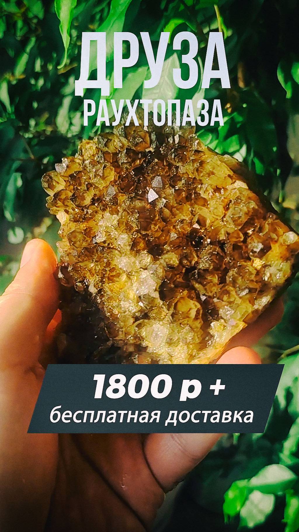 Щётка Раухтопаза. Друза кристаллов. Камчатка, РФ.