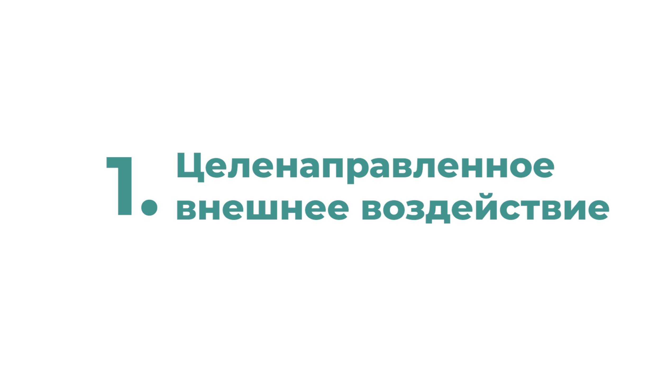 1. Целенаправленное внешнее воздействие