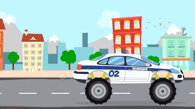 МУЛЬТИК про машинки ПОЛИЦЕЙСКИЙ автомобиль ПОЖАРНАЯ машина Из чего мы сделаем ВНЕДОРОЖНИК_v720P