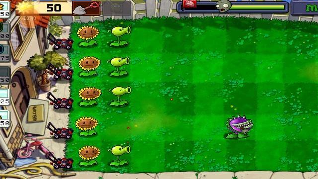 Восьмой уровень в Plants vs zombies