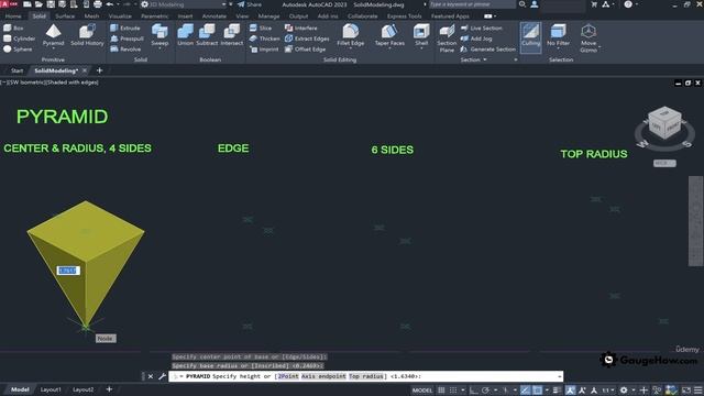 35 - Creating and editing 3D models Sphere and Pyramid