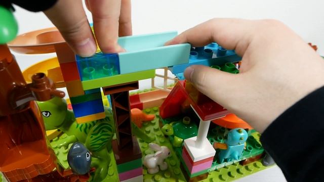 Конструктор Satisfying Building Blocks☆ Лего Marble Run ASMR Динозавр, дом и животные