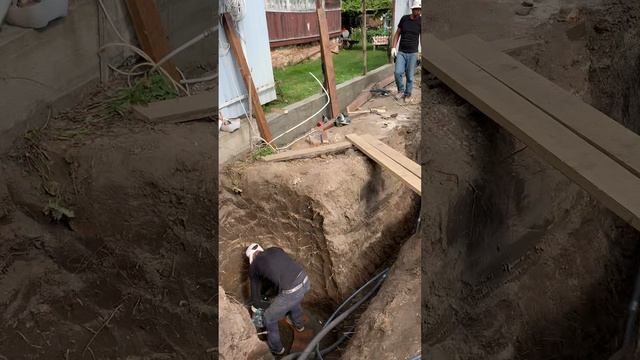 Начало строительства дома в Софьино.