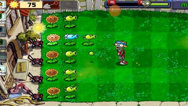 Девятый уровень в Plants vs zombies