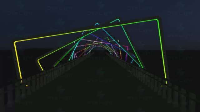 Architectural lighting visualization of pedestrian bridge