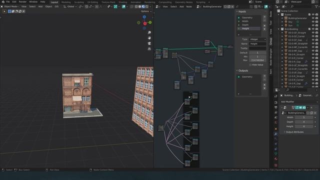 Blender procedural buildings with geometry nodes fields pt. 3