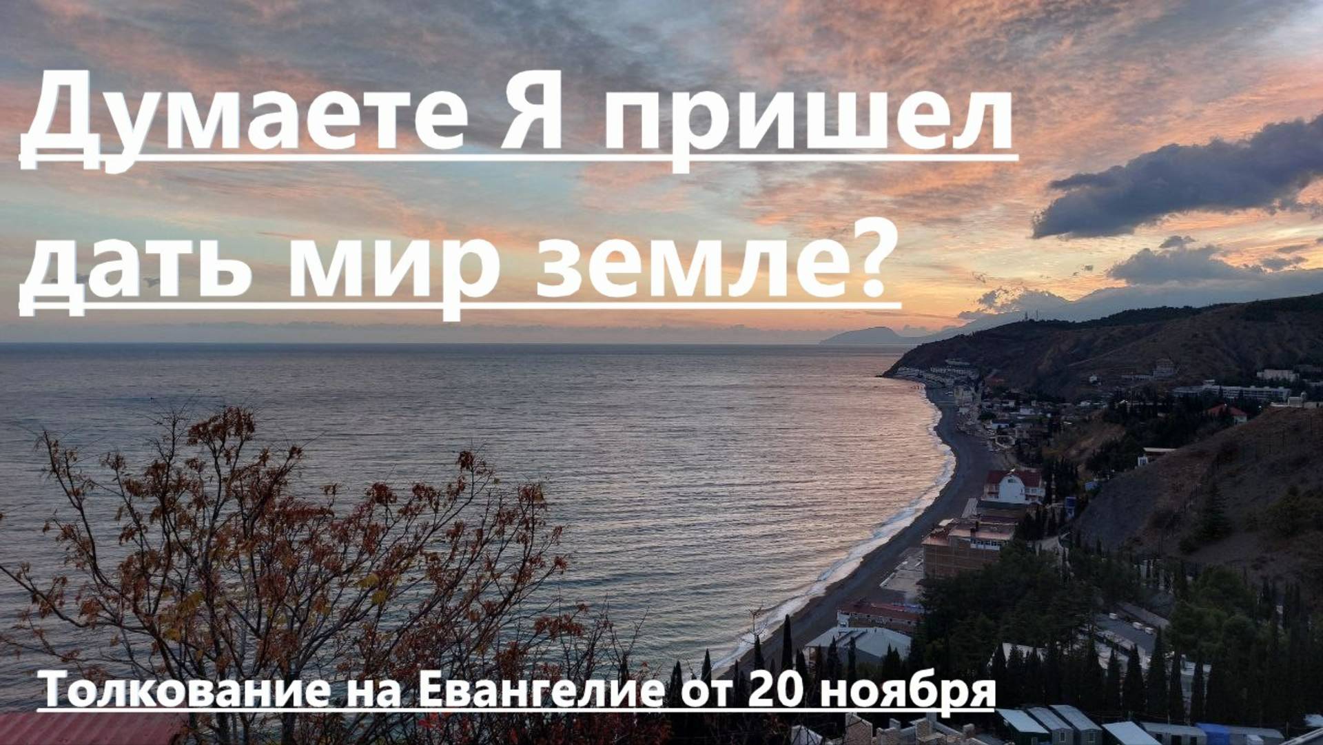 Толкование на Евангелие от 20 ноября. Думаете Я пришел дать мир земле_ Священник Николай Олефиренко