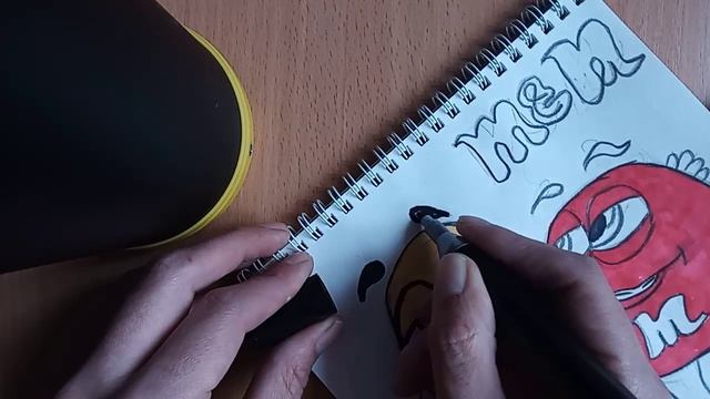 Как нарисовать двух друзей m&m's скетч маркерами
