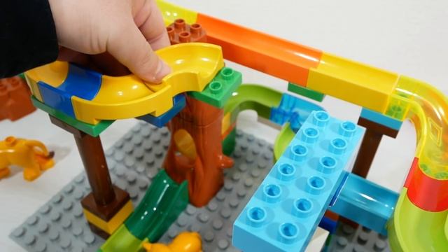 Веселые горки - лего блоки ☆ Конструктор Marble Run ASMR - Lion Family