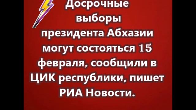 Досрочные выборы президента Абхазии могут состояться 15 февраля