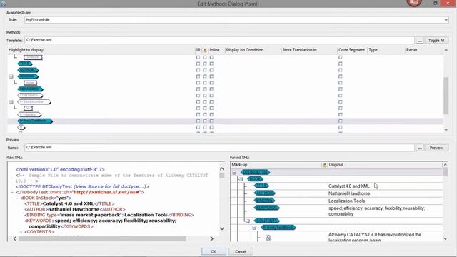 Создание правил ezParse для файлов на основе XML в Catalyst