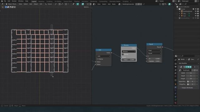 Blender procedural buildings with geometry nodes fields pt. 5