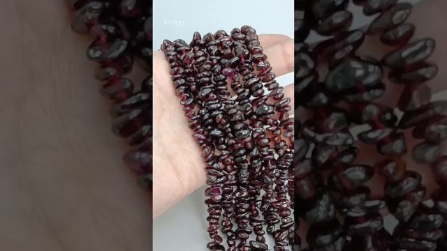Бусины "Осколки" Гранат 40см. Цена - 240 ₽ На сайте : stones-shop.ru