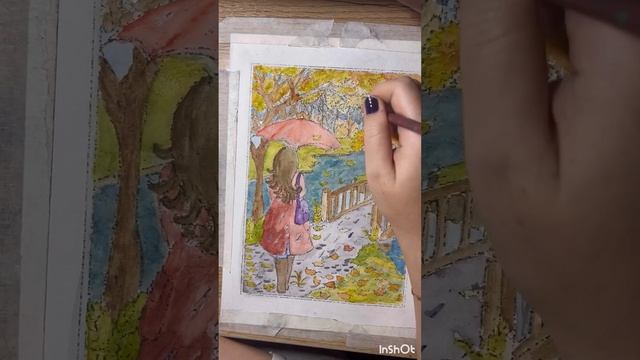 Раскрашиваю акварелью часть 2