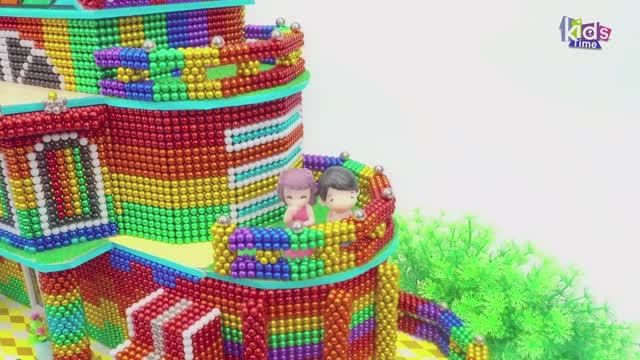Магнитные шарики - Как построить отель с изогнутой крышей, стеклянным лифтом и фонтаном